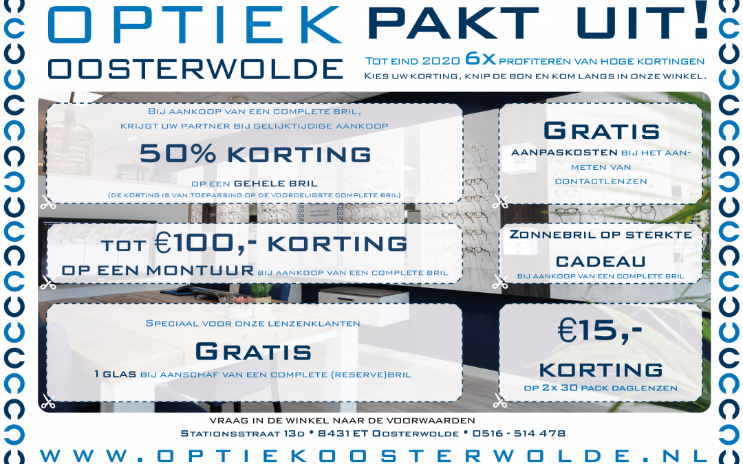 ACTIE: Kom in november en december 2020, naar de winkel en kies uw korting!